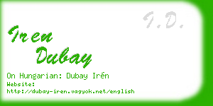 iren dubay business card